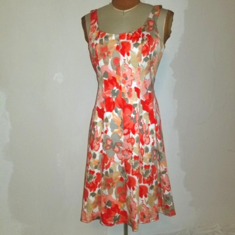 Annected floral fit and flare dress